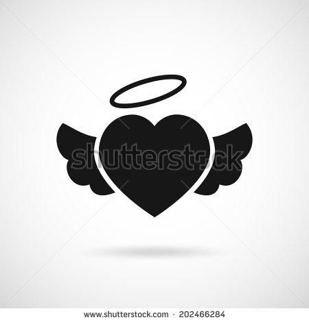 Heart with Angel Wings and Halo