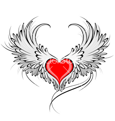 Heart with Angel Wings Tattoo