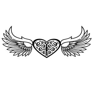 Heart with Angel Wings Vector Free