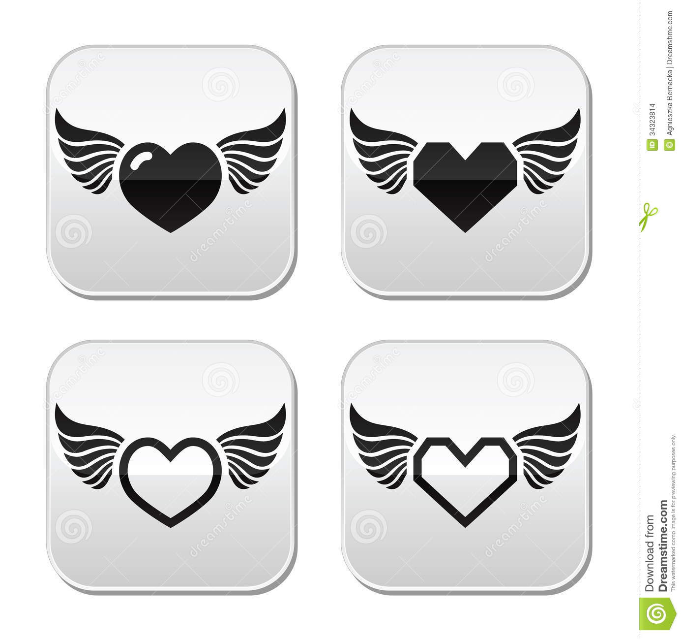 Heart with Wings Vector