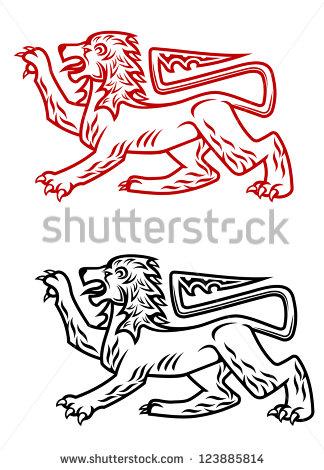 Heraldic Lion Silhouette Clip Art