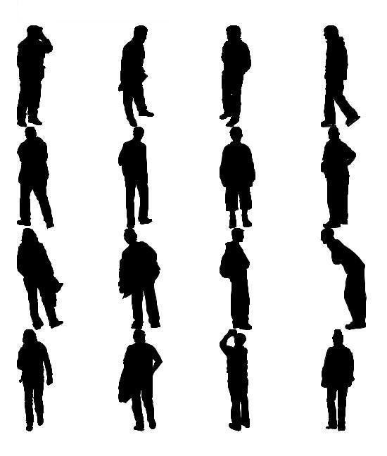 Human Figure Silhouette Walking Human Figure Silhouette Walking