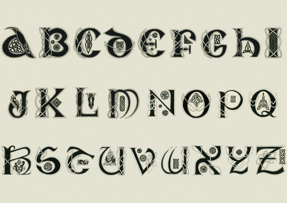 Irish Celtic Font Alphabet Letters