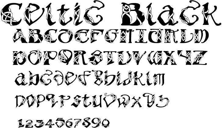 Irish Celtic Font Alphabet Letters