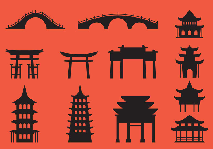 Japanese Architecture Silhouette