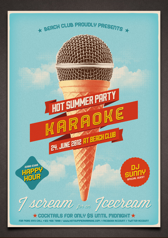 Karaoke Flyer PSD Template