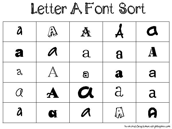Letter Font Sort