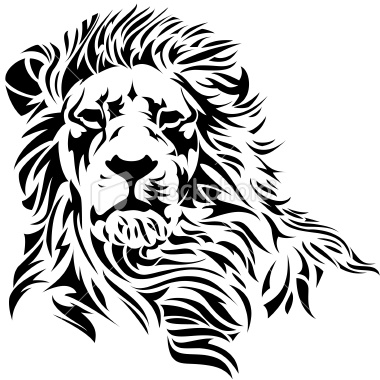 Lion Head Clip Art Black and White