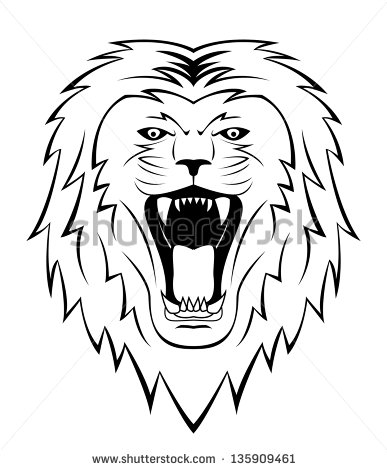 Lion Roaring Drawing