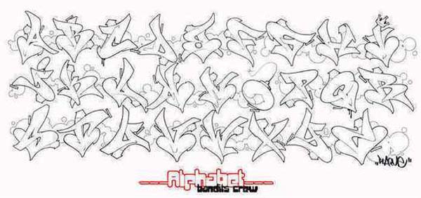 Love Graffiti Style Alphabet Letters