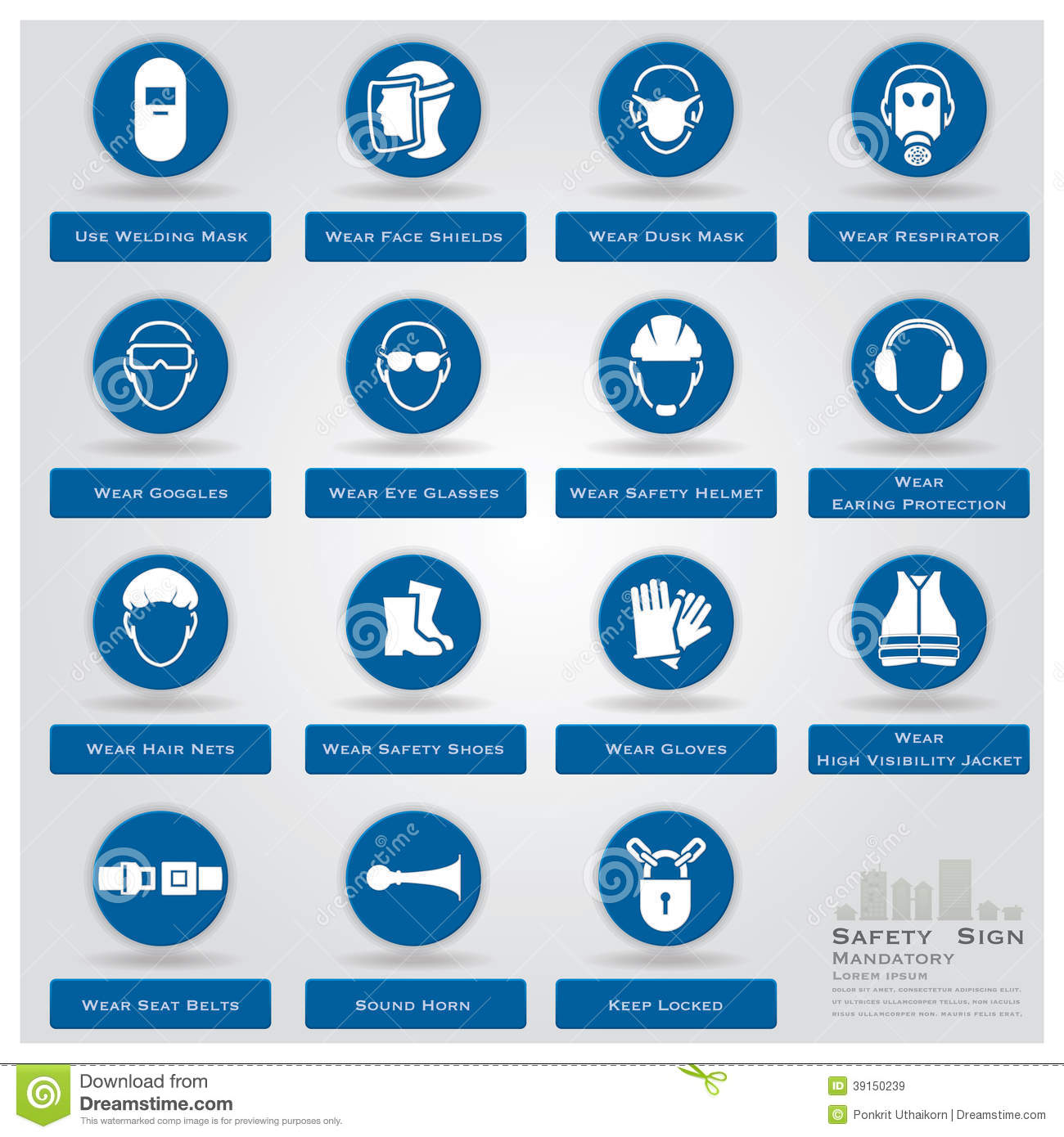 Mandatory Safety Signs Icons