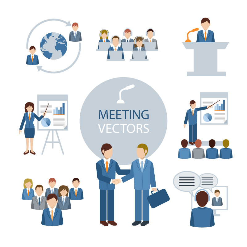 Meeting Infographics People Vector