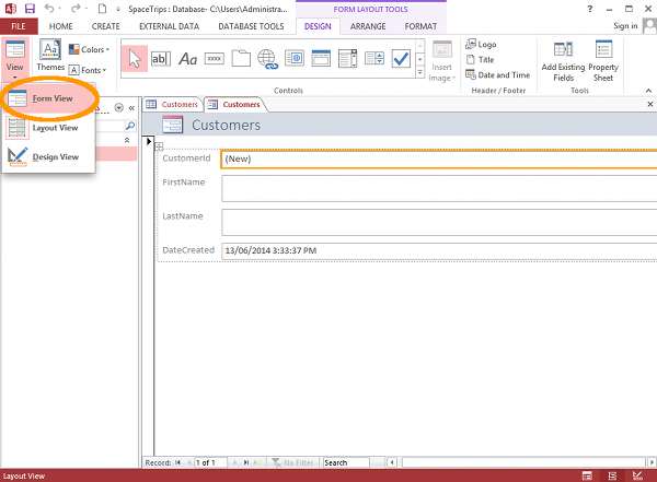 Microsoft Access 2013 Forms