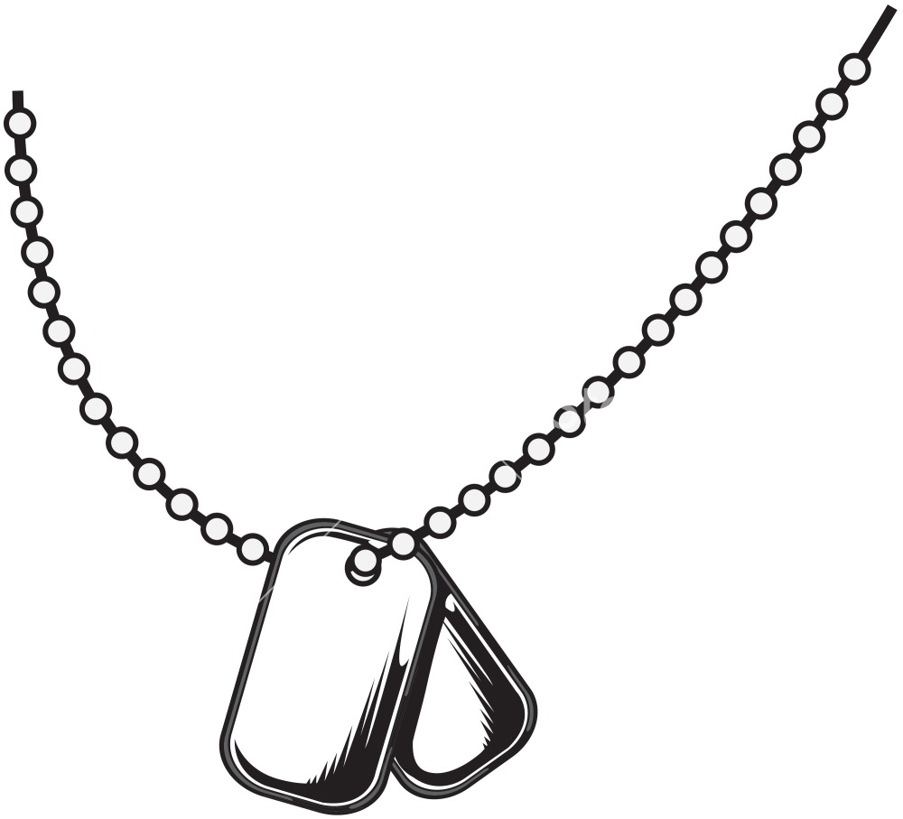 Military Dog Tags Clip Art Outline