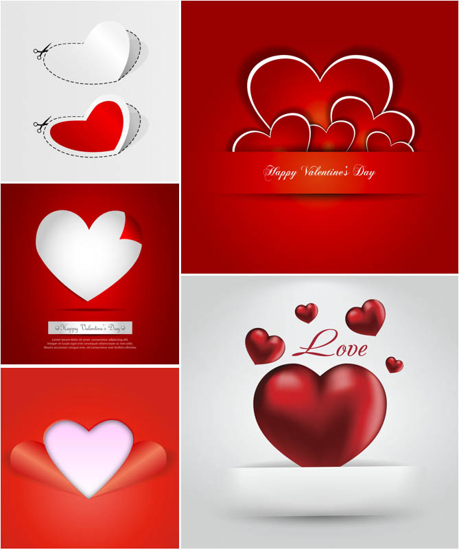 6 Modern Valentine's Day Vector Images