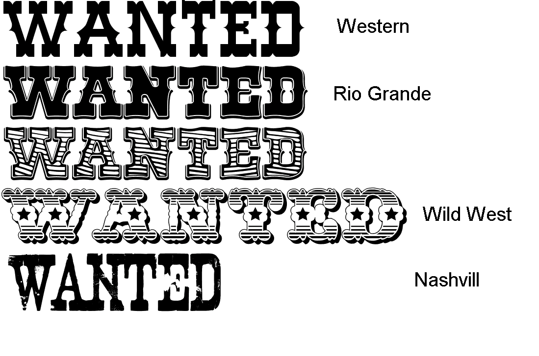 Old West Fonts Wanted Sign