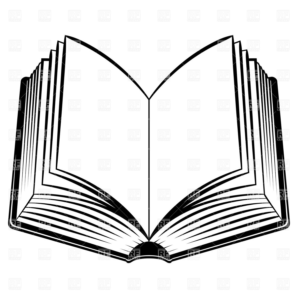 Open Book Clip Art Black and White