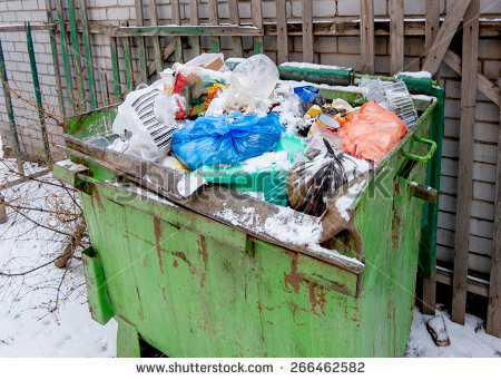 Overfilled Trash Dumpster