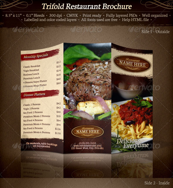 Restaurant Brochures Examples