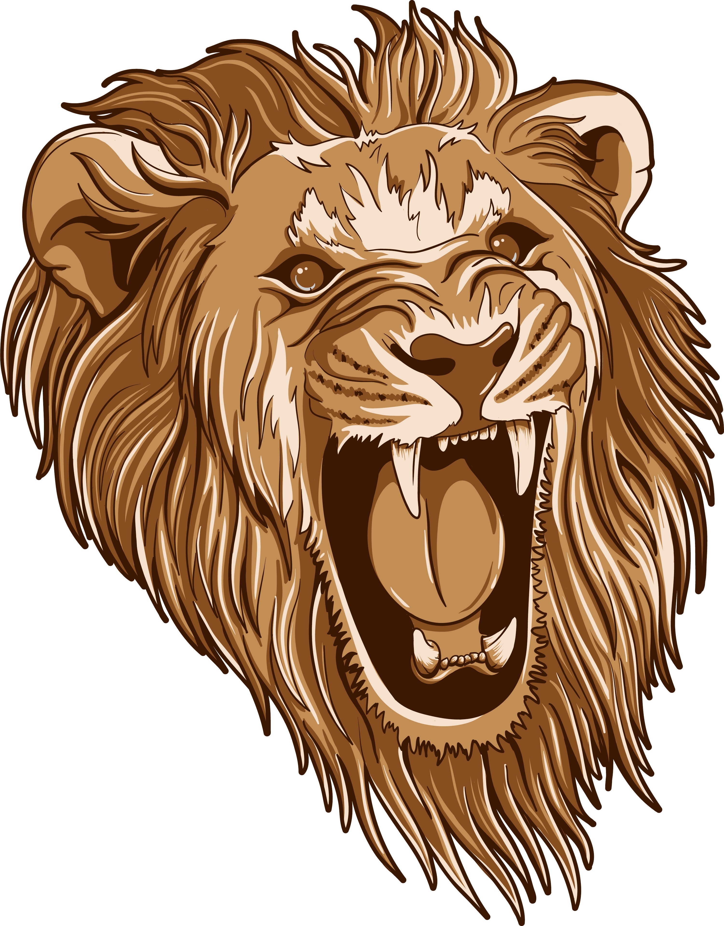 Roaring Lion Head Vector