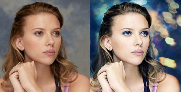 Scarlett Johansson Before and After Photoshop
