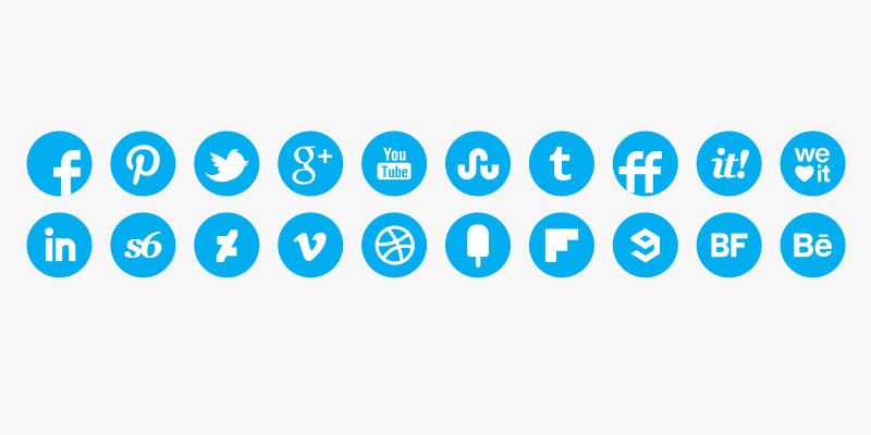 Social Media Icons Blue