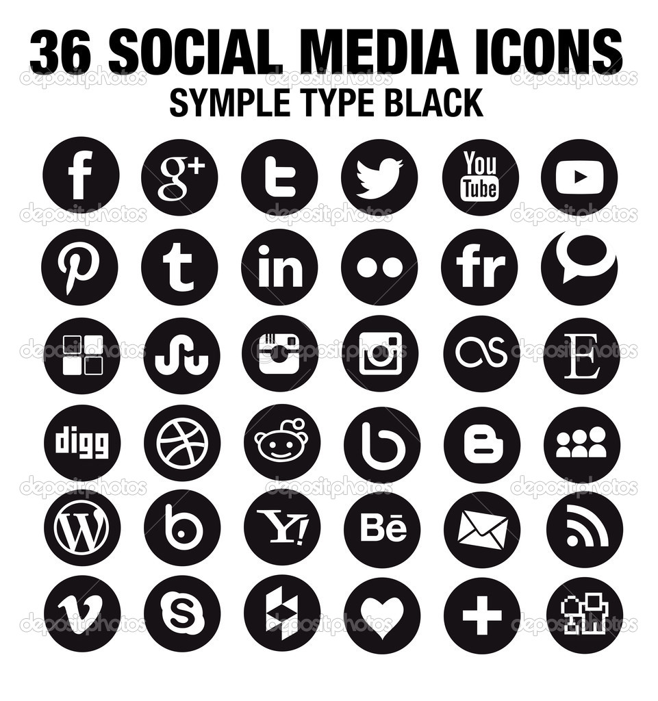 Social Media Icons Vector Black Social Media Icons Vector Black