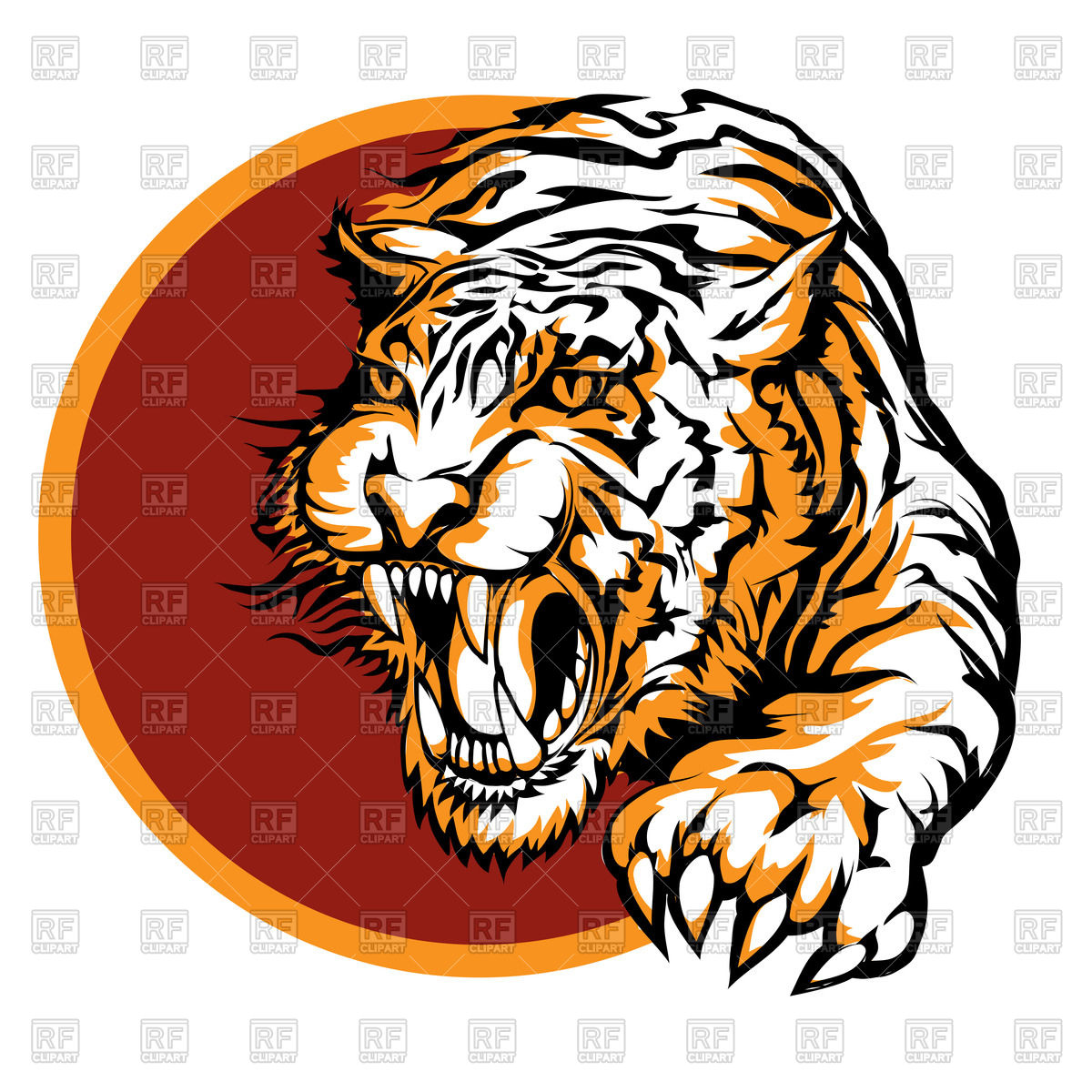 Tiger Mascot Vector Art Free