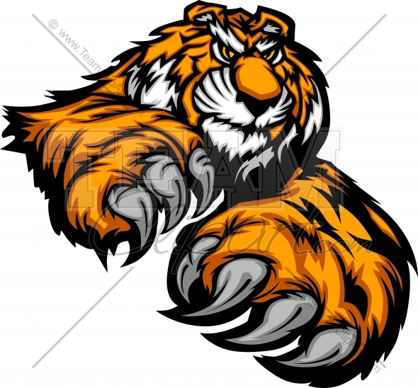 Tiger Paw with Claws Clip Art