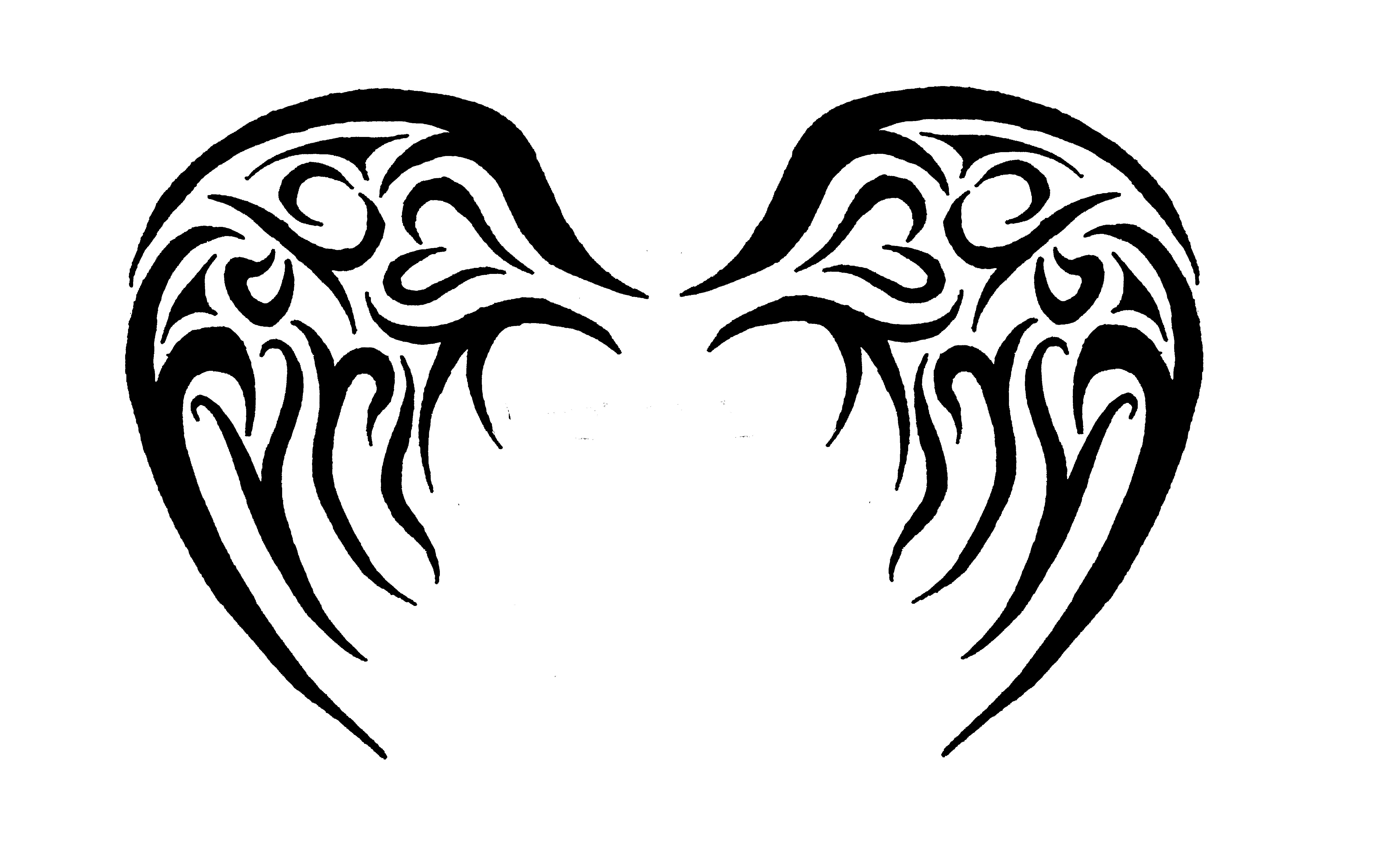 Tribal Angel Wings Tattoo Drawings