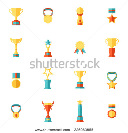 Trophies and Medals Icon Set