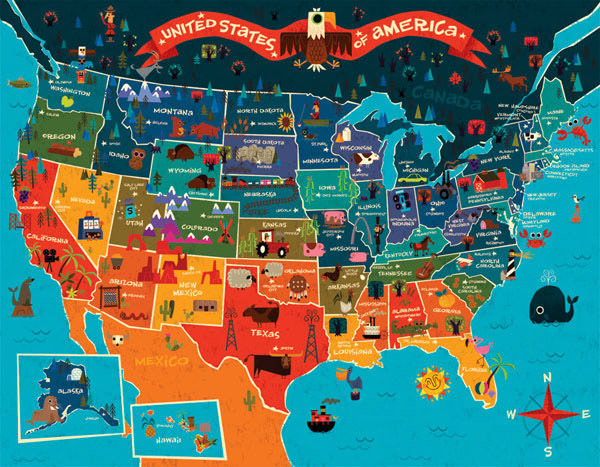 United States Map for Children