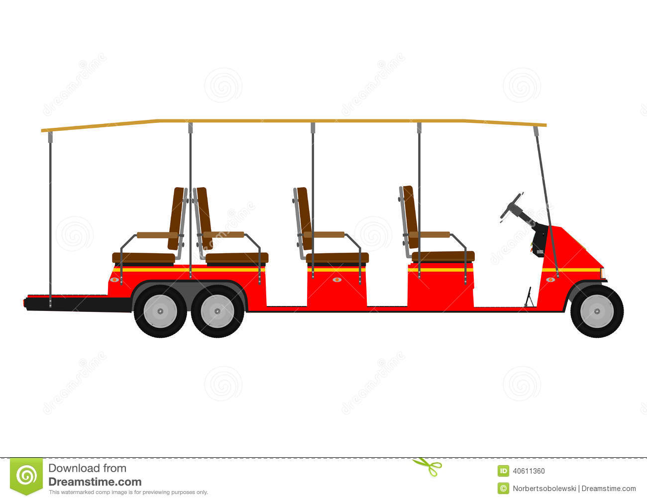 Vector Cartoon Golf Cart