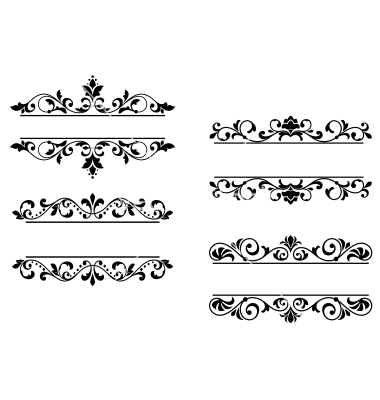 6 Vector Vintage Floral Header Images