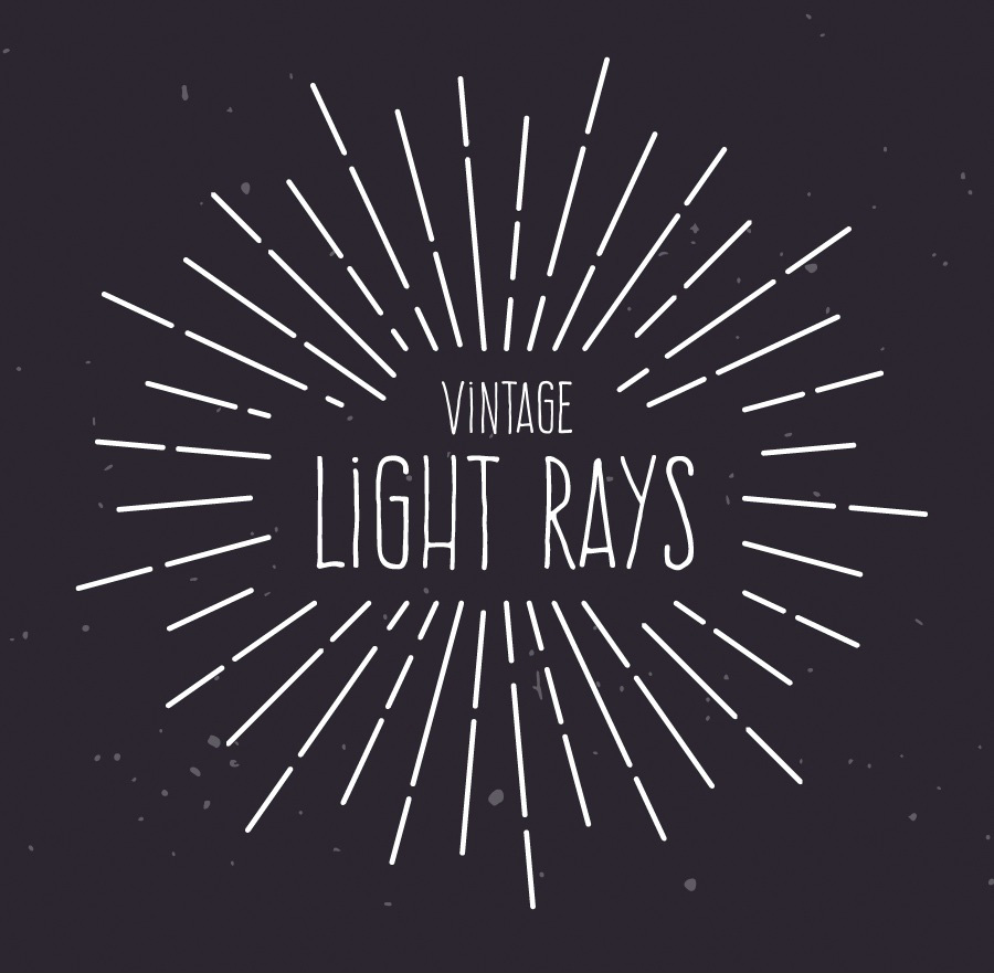 12 Vintage Rays Vector Images - Vintage Style Light Ray Vectors, Adobe
