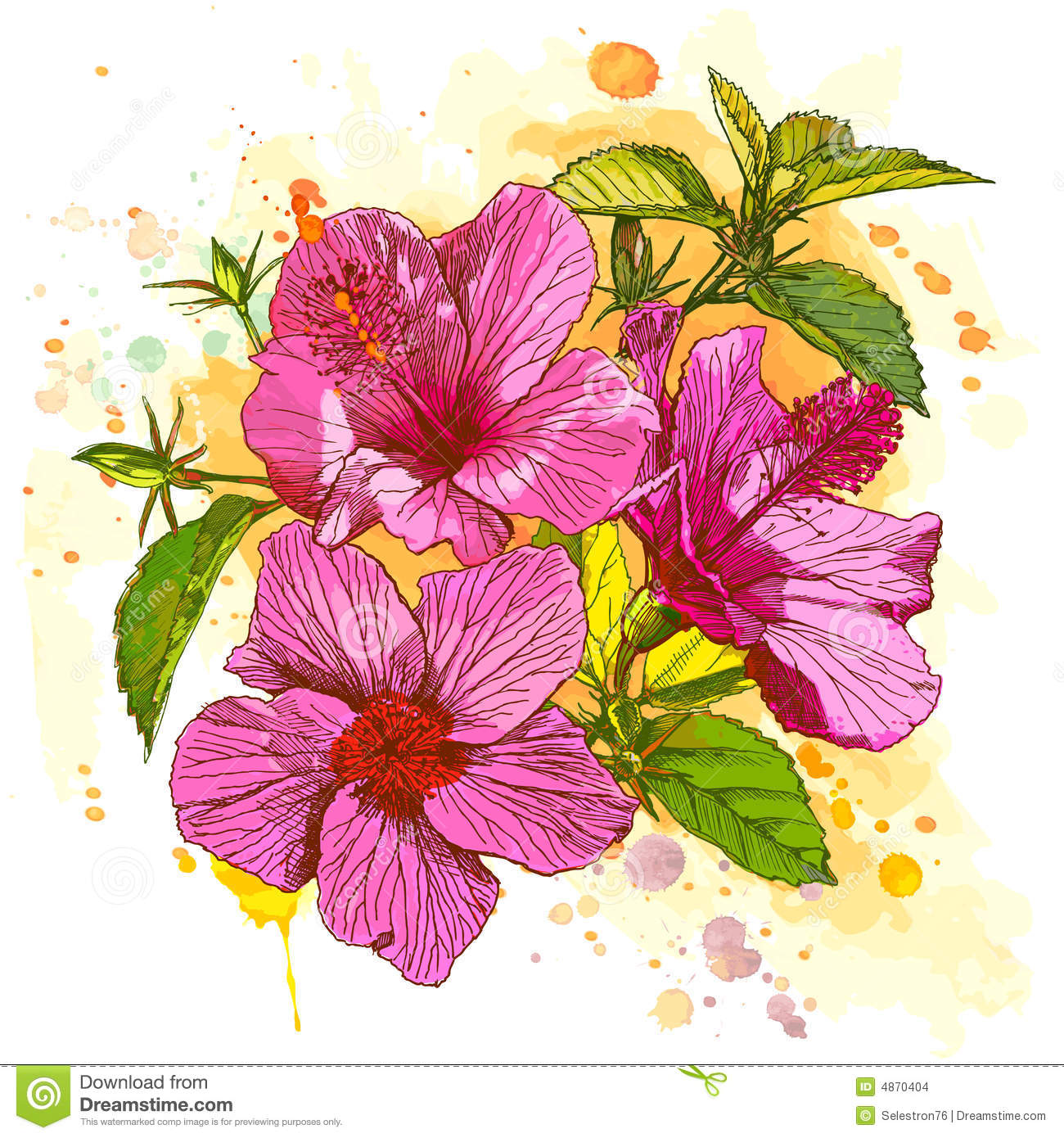 Vector Watercolor Flowers