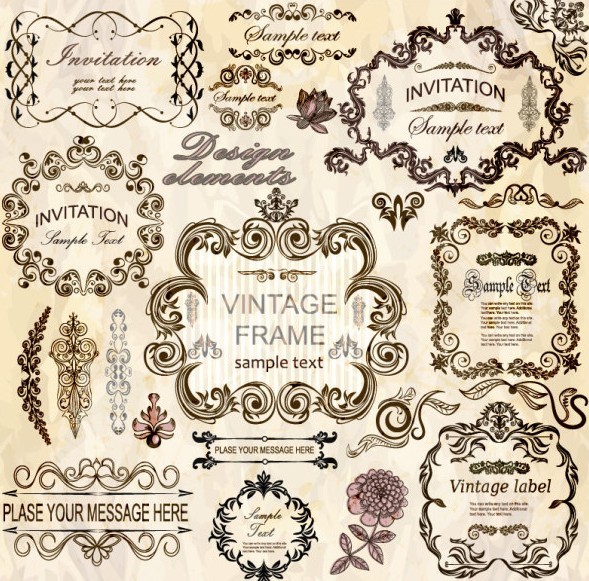 Vintage Borders and Frames Vectors Vintage Borders and Frames Vectors