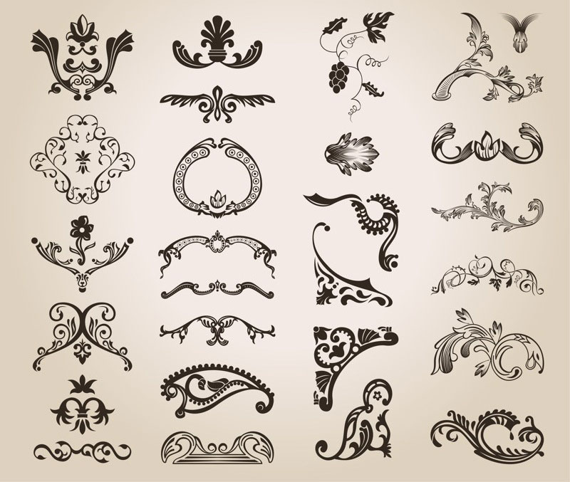 Vintage Design Ornate Elements Vector