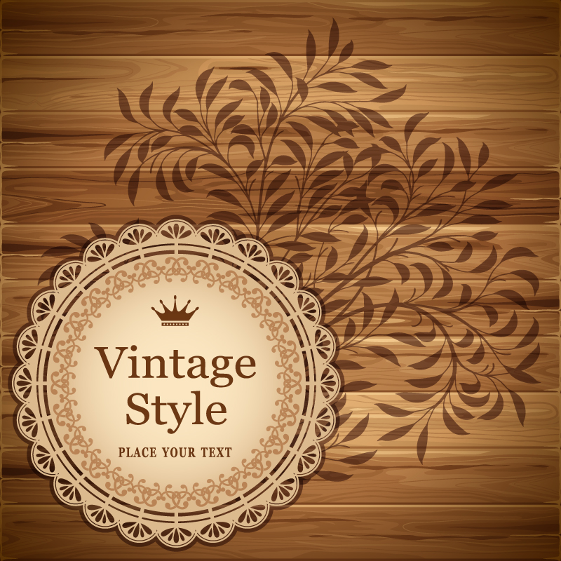 13 Vintage Wood Vector Images