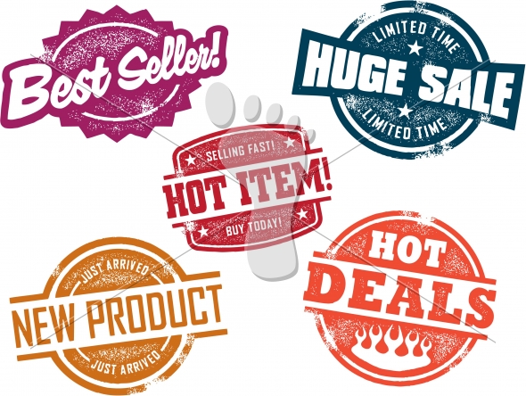 Vintage Retail Sale Icons Free