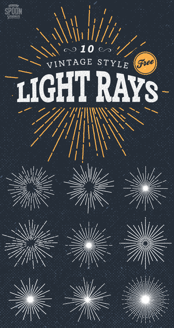 Vintage Style Light Ray Vectors