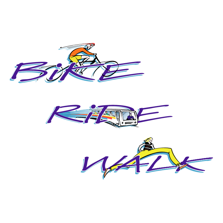 Walk Bike Ride Clip Art