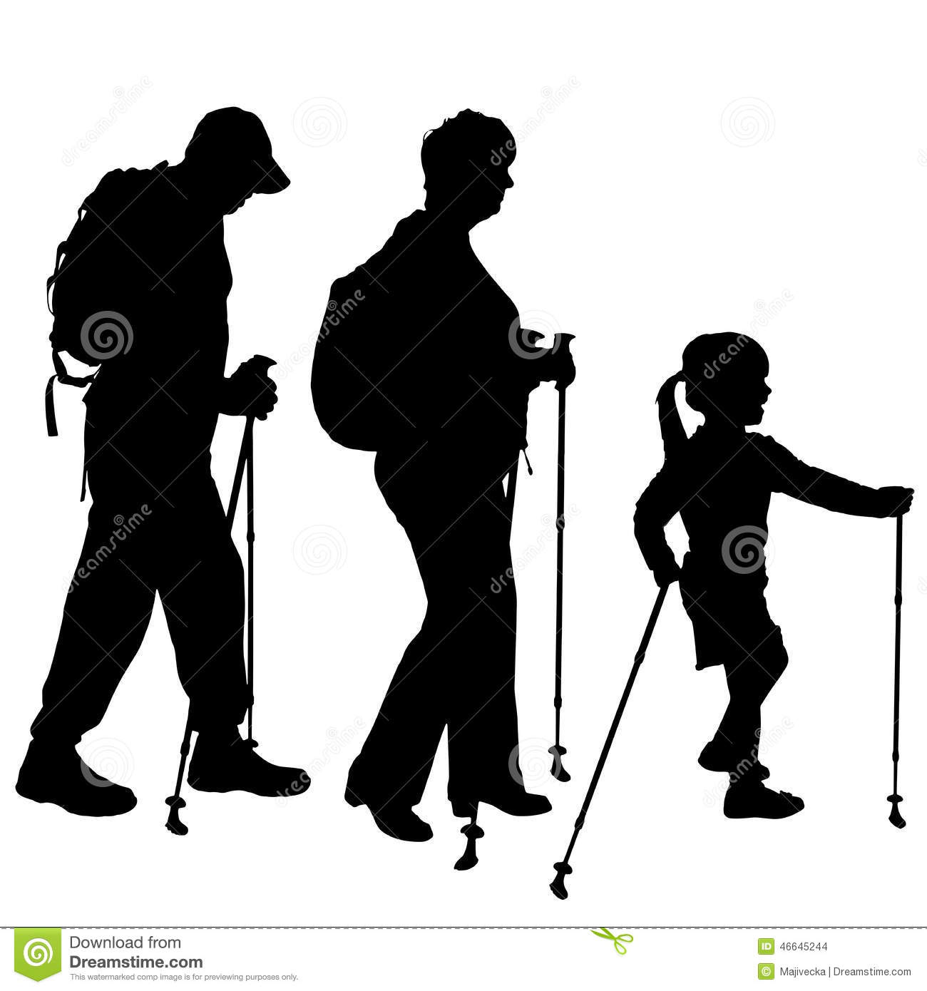 Walking People Silhouette Vector