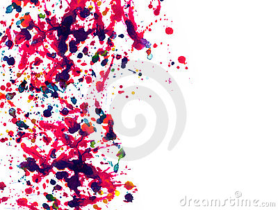 Watercolor Splatter Paint Multicolor Stock