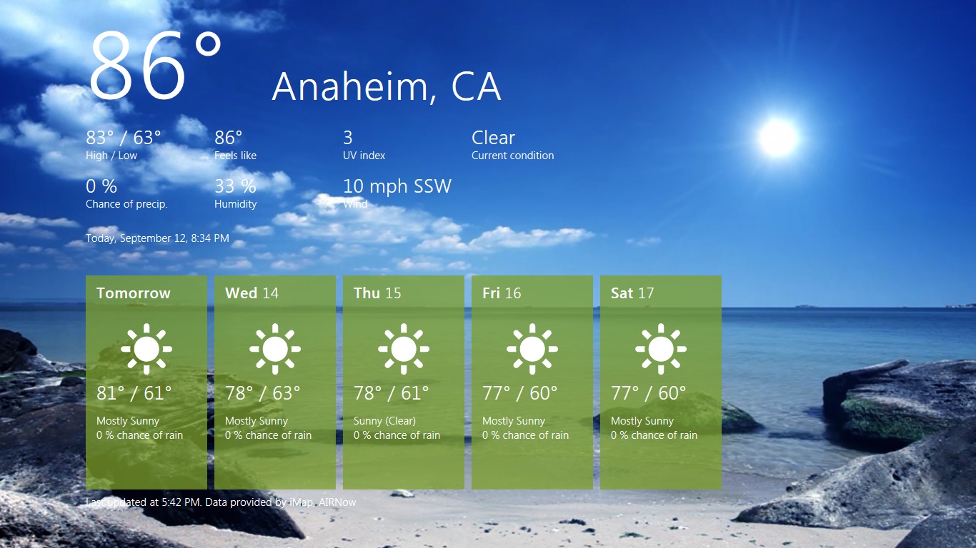 Weather App Windows 8 Weather App Windows 8
