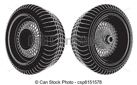 Wheel and Tire Vector Clip Art