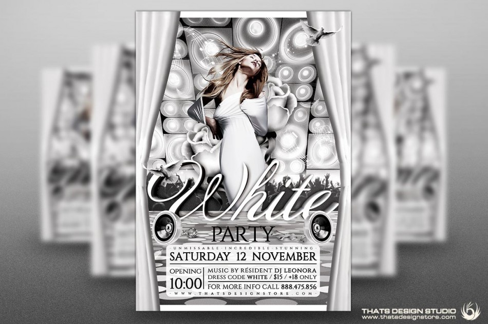 White Party Flyers Templates Free White Party Flyers Templates Free
