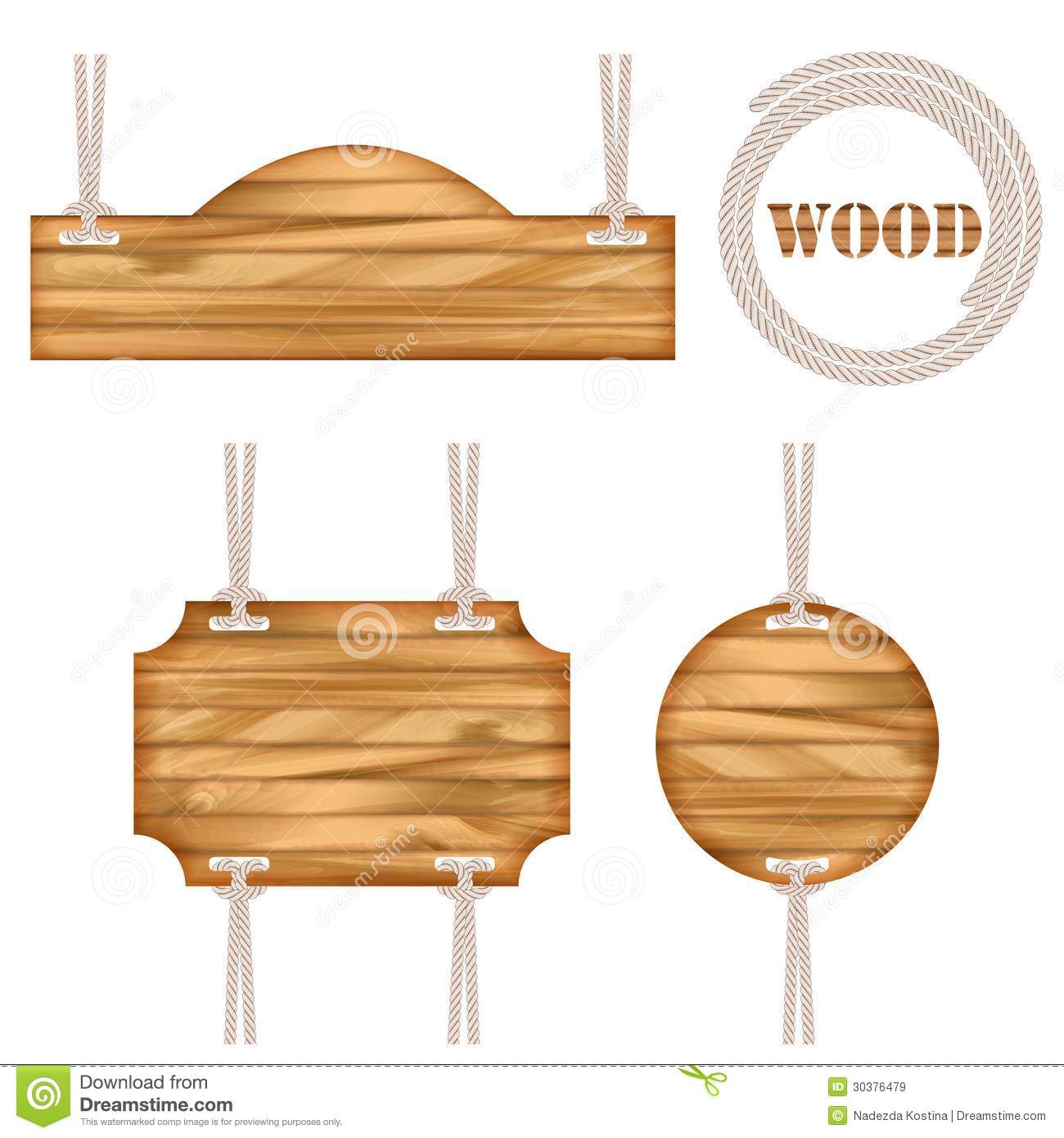 Wood Hanging Sign Vector Free