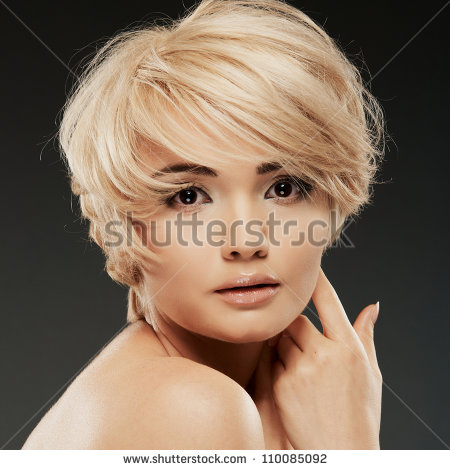 Young Woman with Short Blonde Hair